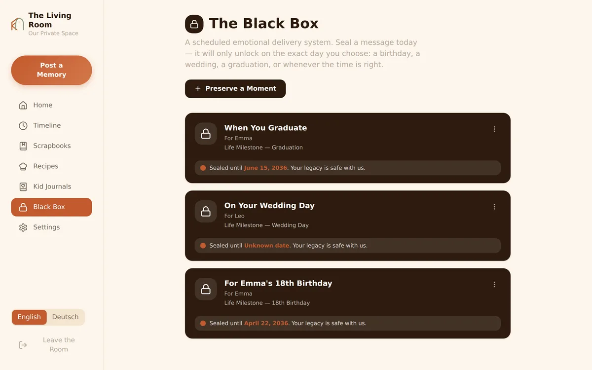 The Kaydo Black Box — a vault of time-locked messages